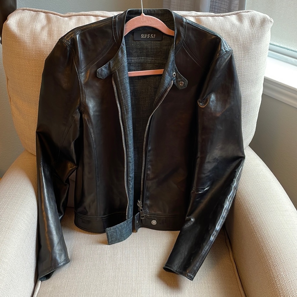 Gucci Men’s Leather Jacket Size 48